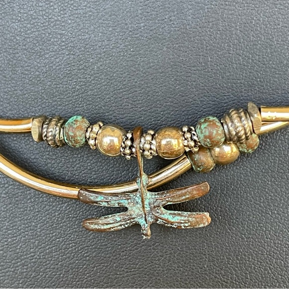 Lizzy James Made In USA Dragonfly Double Strand Corded Necklace 18” Length - Picture 2 of 6